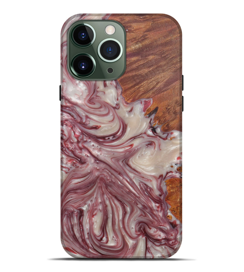 iPhone 13 Pro Max Wood+Resin Live Edge Phone Case - Rozelle (Dark Red, 579191)