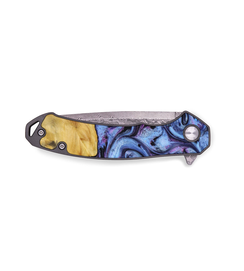 EDC Wood+Resin Pocket Knife - Giselle (Blue, 641310)