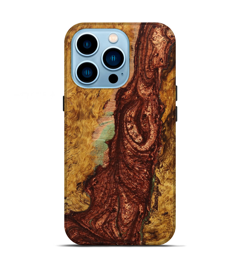 iPhone 14 Pro Wood+Resin Live Edge Phone Case - Elmer (Red, 639585)