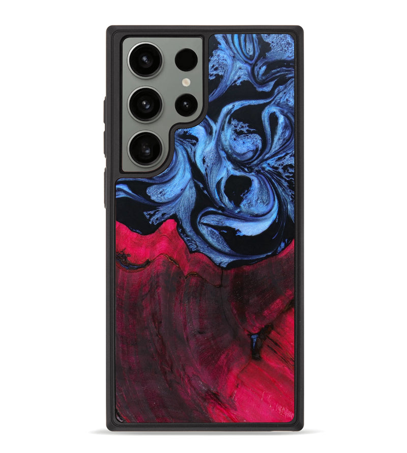 Galaxy S23 Ultra Wood+Resin Phone Case - Lynette (Blue, 642190)