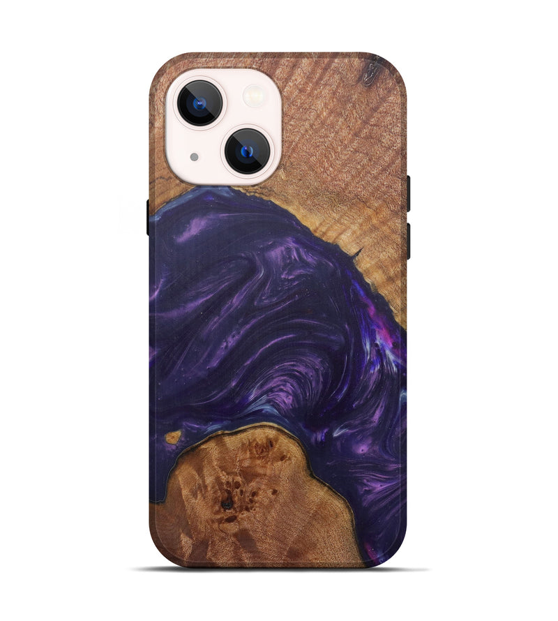 iPhone 13 Wood+Resin Live Edge Phone Case - Elvina (Purple, 592510)