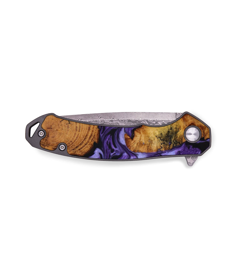 EDC Wood+Resin Pocket Knife - Yolanda (Purple, 644215)
