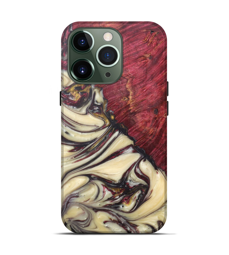 iPhone 13 Pro Wood+Resin Live Edge Phone Case - Waichi (Dark Red, 608557)
