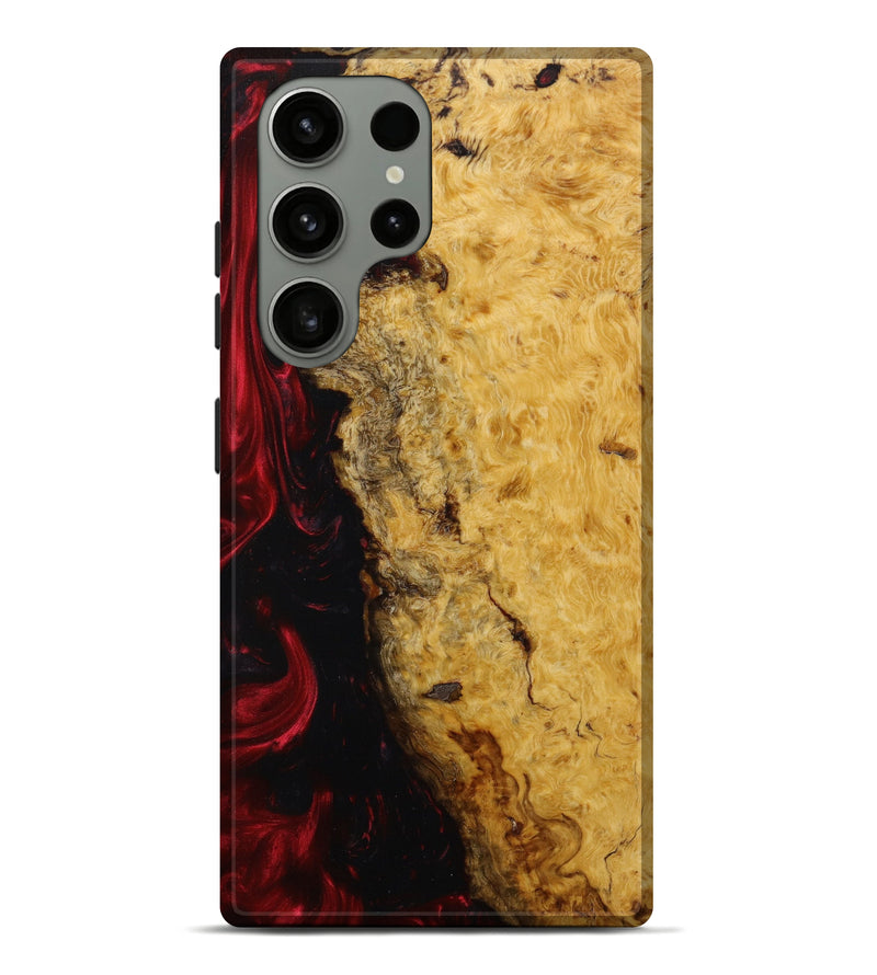 Galaxy S23 Ultra Wood+Resin Live Edge Phone Case - Lucile (Red, 642879)