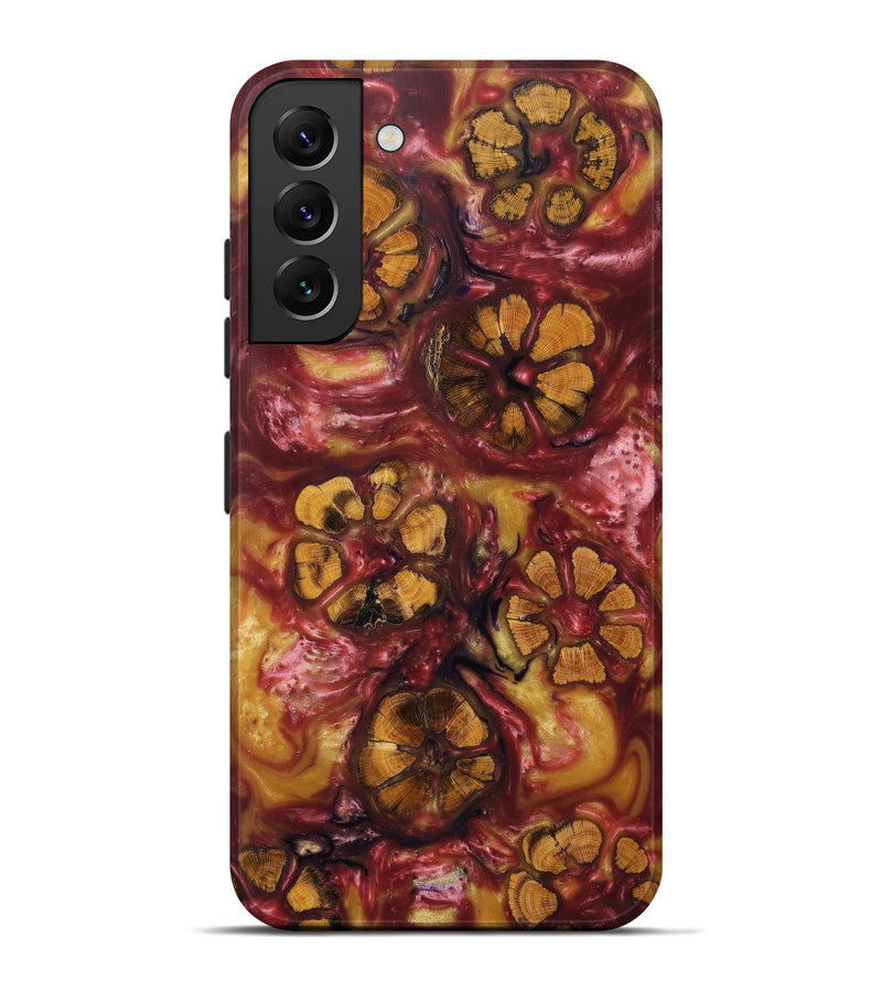 Galaxy S22 Plus Wood+Resin Live Edge Phone Case - Chasity (Dark Red, 614548)