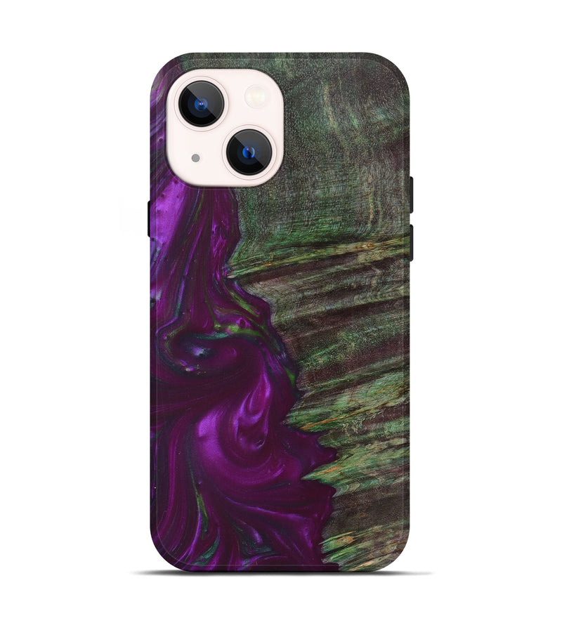 iPhone 13 Wood+Resin Live Edge Phone Case - Aurora (Purple, 627213)