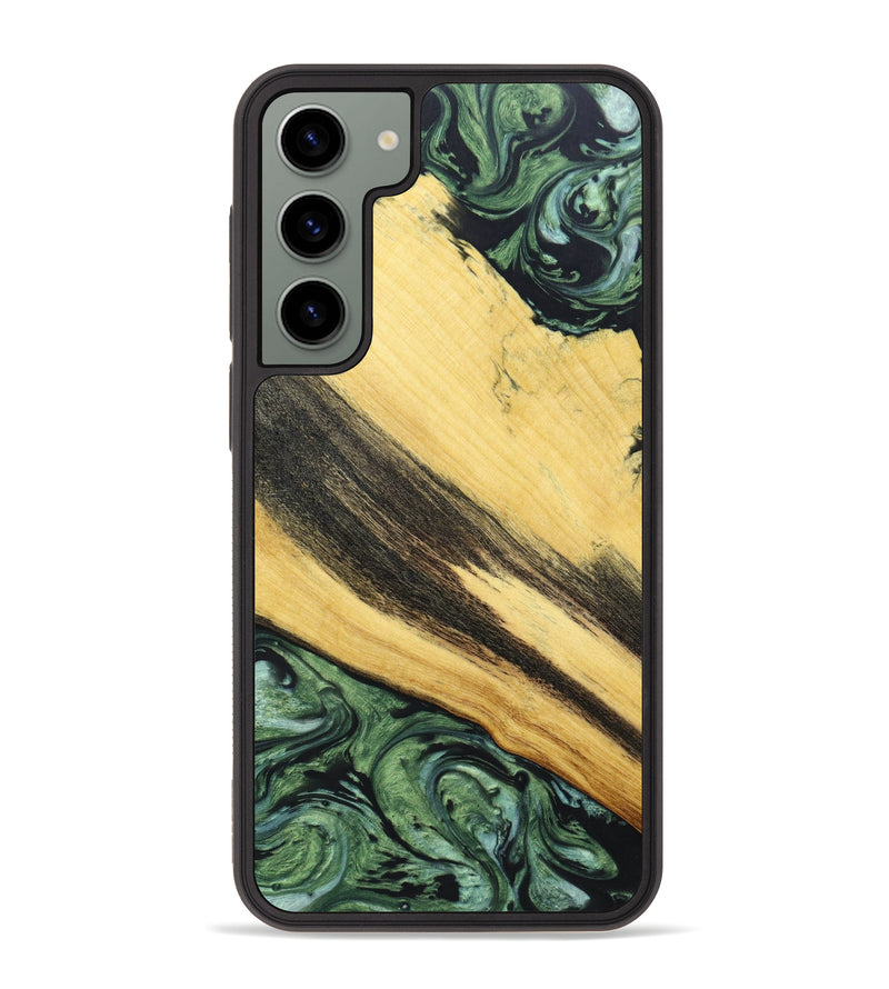 Galaxy S23 Plus Wood+Resin Phone Case - Wilbert (Green, 637490)