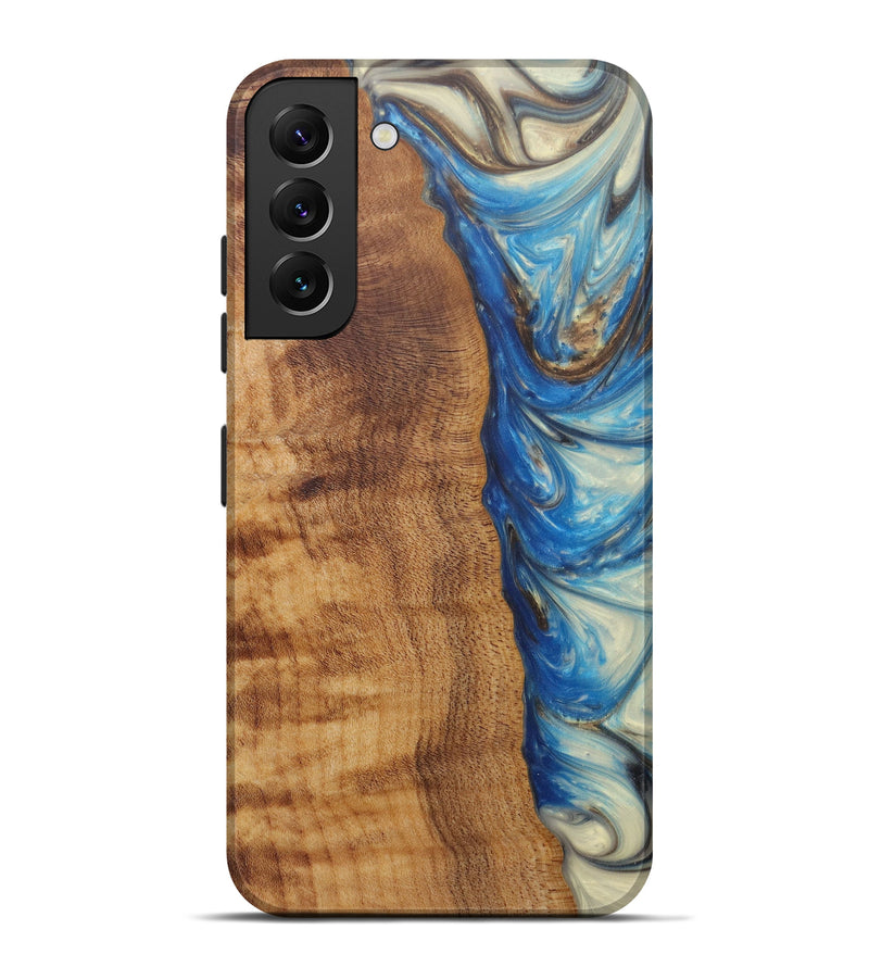 Galaxy S22 Plus Wood+Resin Live Edge Phone Case - Riannon (Light Blue, 594803)