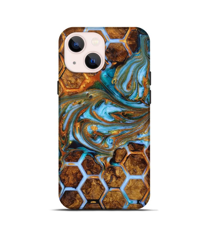 iPhone 13 mini Wood+Resin Live Edge Phone Case - Carole (Pattern, 646947)