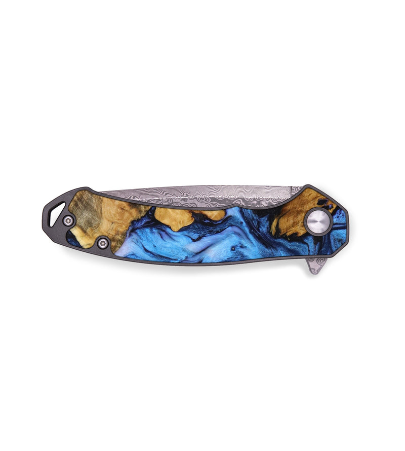 EDC Wood+Resin Pocket Knife - Ted (Blue, 643173)