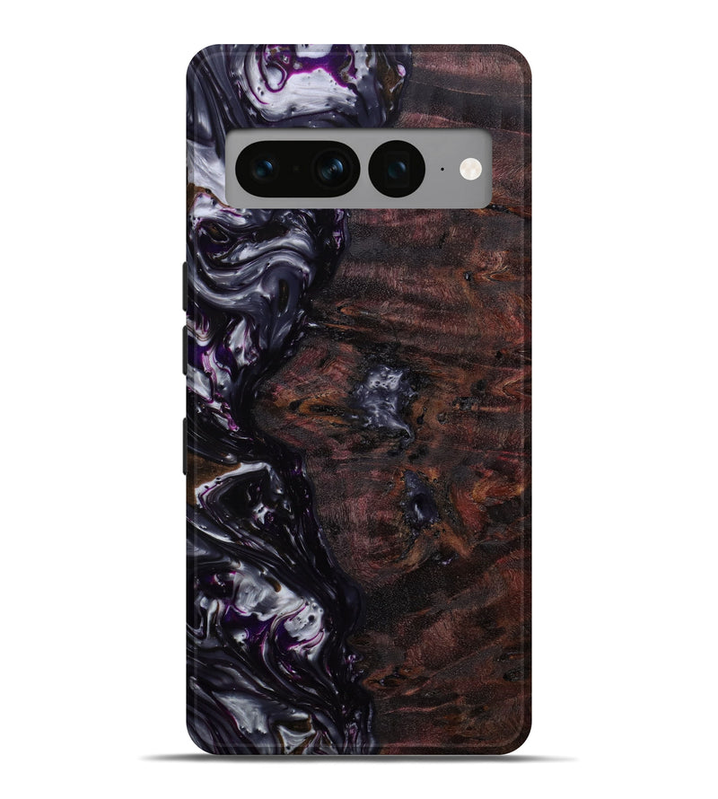 Pixel 7 Pro Wood+Resin Live Edge Phone Case - Lori (Black & White, 646492)