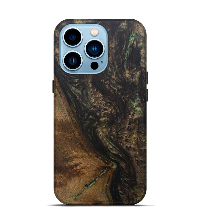 iPhone 14 Pro Wood+Resin Live Edge Phone Case - Jillana (Metallic, 594173)