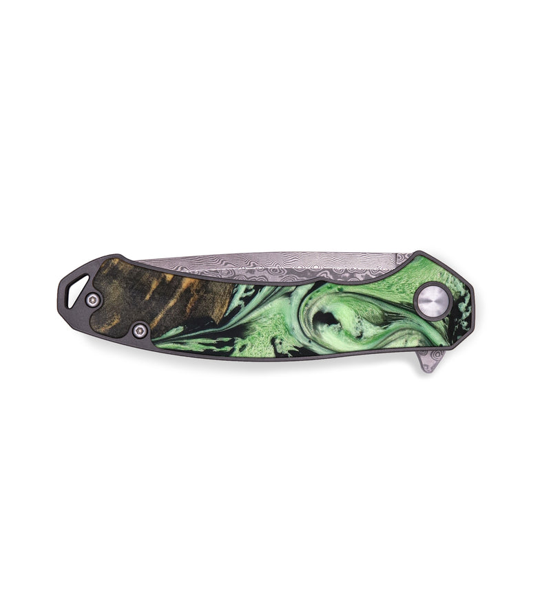 EDC Wood+Resin Pocket Knife - Dulce (Green, 640352)
