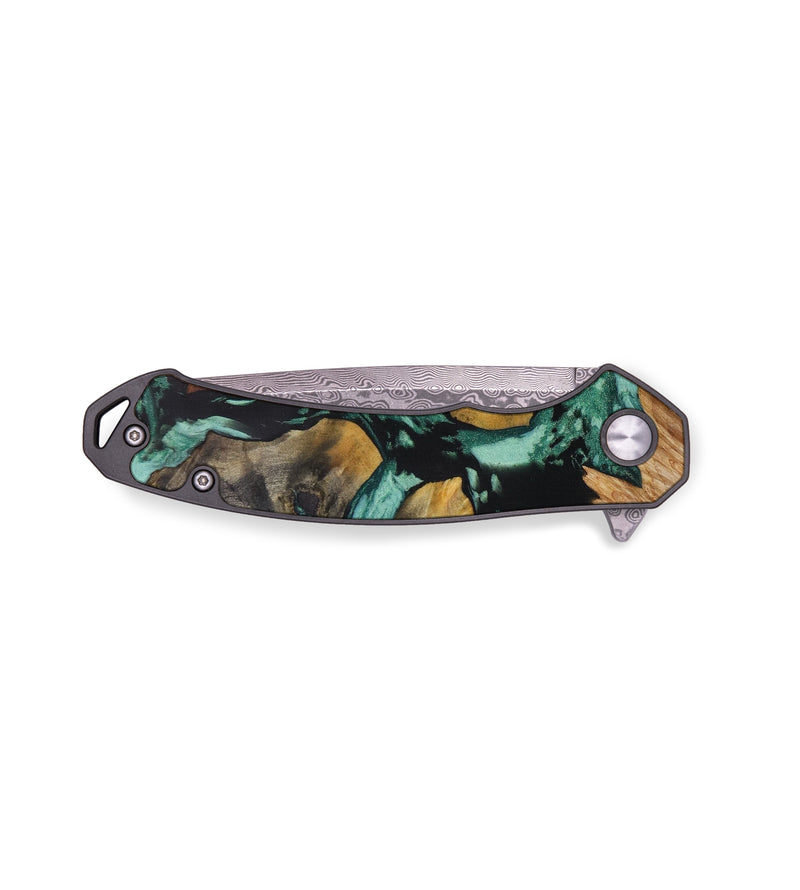 EDC Wood+Resin Pocket Knife - Gabriel (Green, 648375)