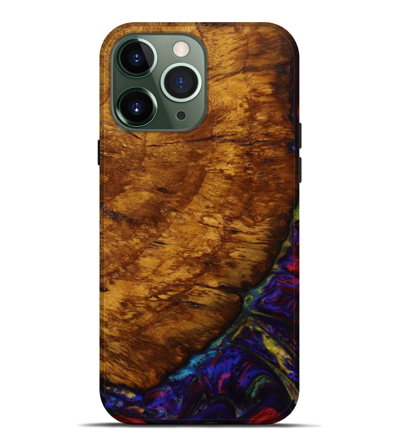 iPhone 13 Pro Max Wood+Resin Live Edge Phone Case - Beverly (Red, 641796)