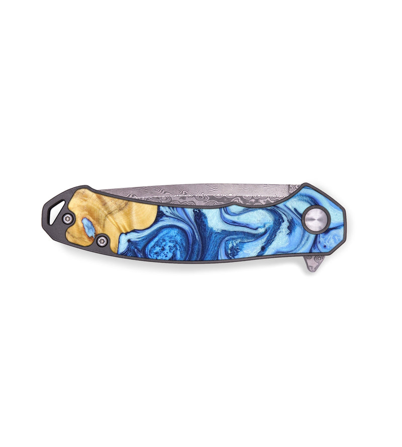 EDC Wood+Resin Pocket Knife - Kathy (Blue, 639067)