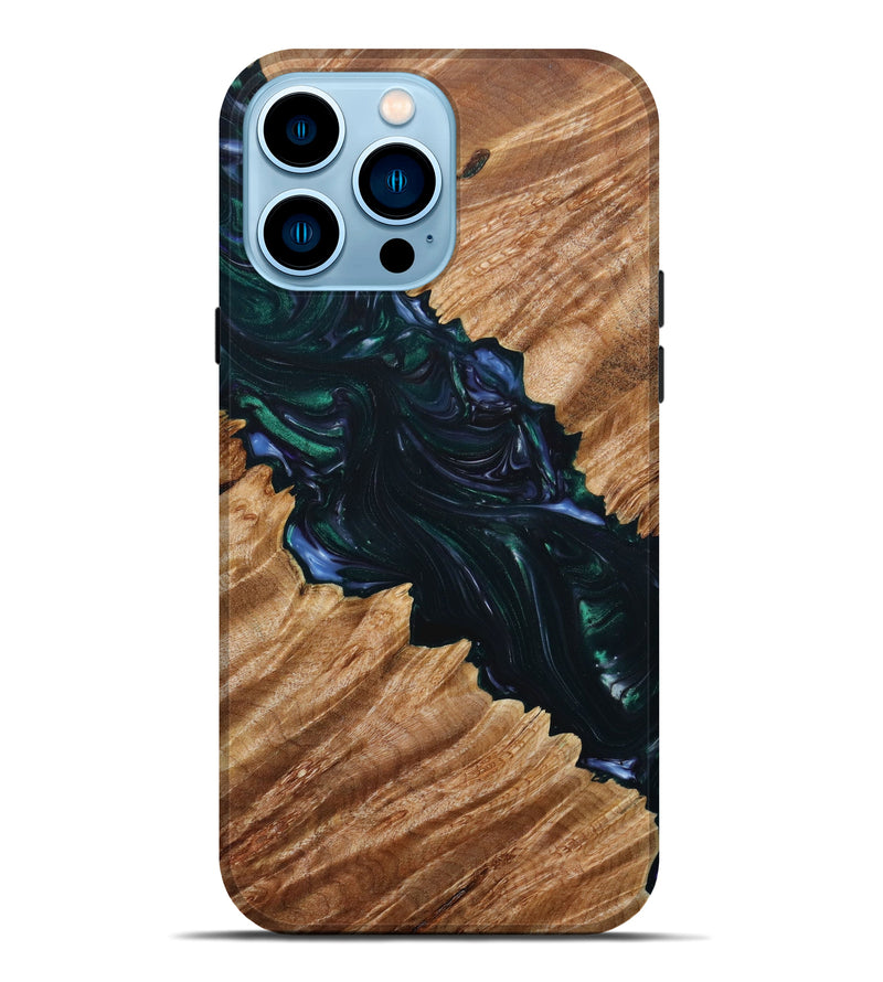 iPhone 14 Pro Max Wood+Resin Live Edge Phone Case - Nakia (Artist Pick, 639122)