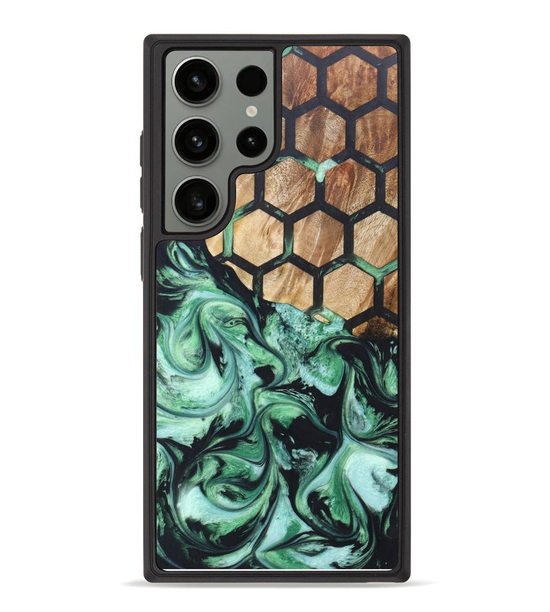 Galaxy S23 Ultra Wood+Resin Phone Case - Henrietta (Pattern, 624392)