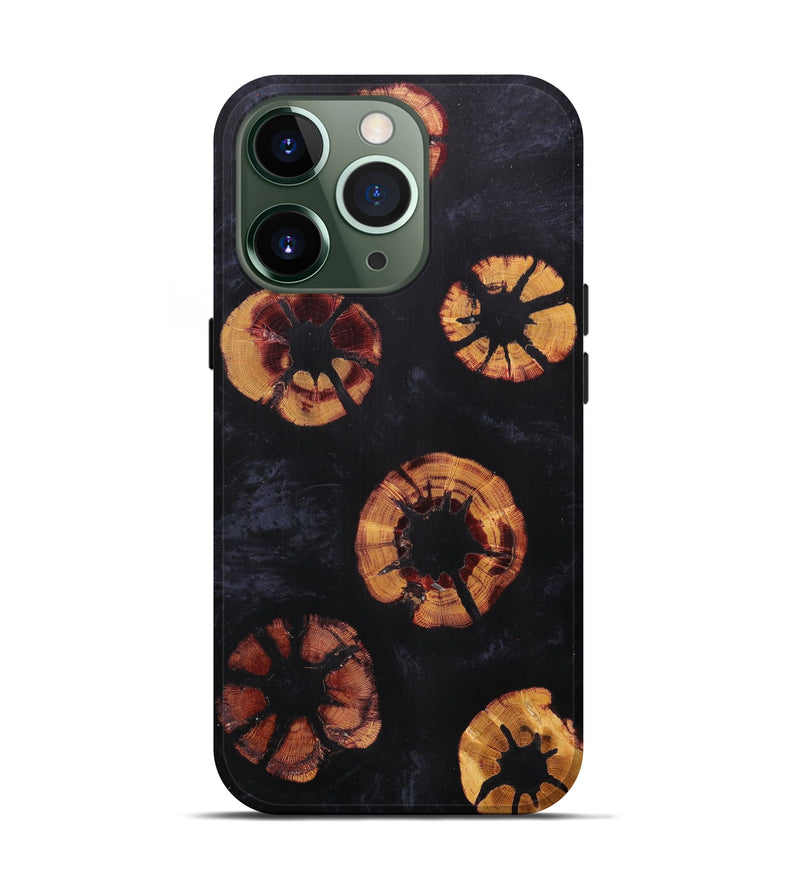 iPhone 13 Pro Wood+Resin Live Edge Phone Case - Laverne (Pure Black, 604307)