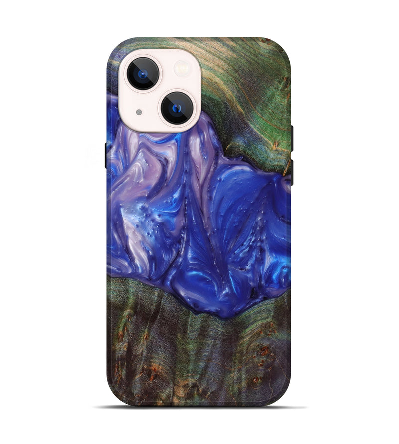 iPhone 14 Wood+Resin Live Edge Phone Case - Abigayle (Purple, 610609)