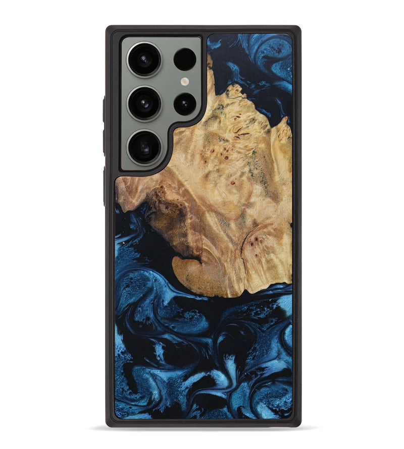 Galaxy S23 Ultra Wood+Resin Phone Case - Jadon (Blue, 622432)