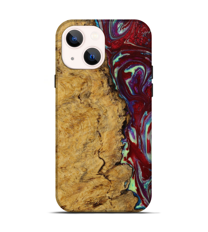 iPhone 13 Wood+Resin Live Edge Phone Case - Joy (Red, 648196)