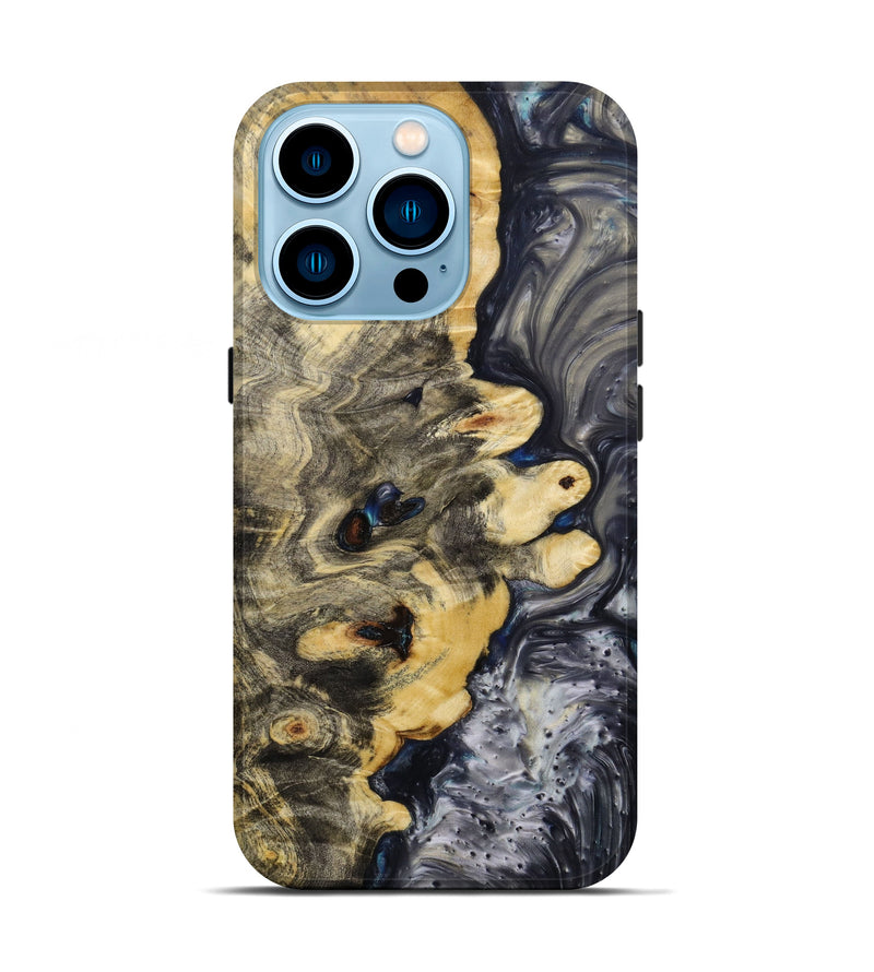 iPhone 14 Pro Wood+Resin Live Edge Phone Case - Wendy (Black & White, 645075)
