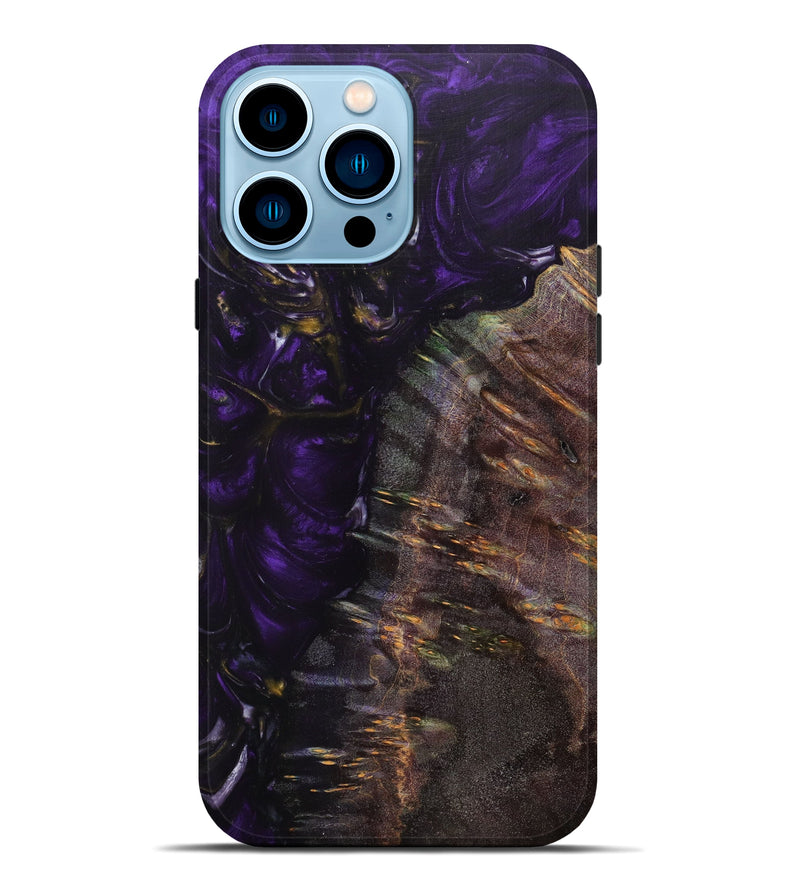 iPhone 14 Pro Max Wood+Resin Live Edge Phone Case - Rihanna (Purple, 616839)