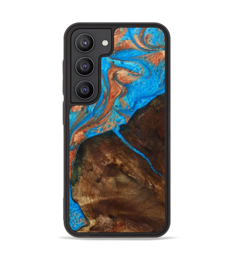 Galaxy S23 Wood+Resin Phone Case - Shanelle (Teal & Gold, 621832)