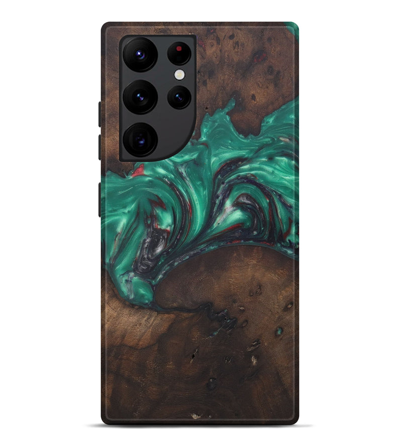 Galaxy S22 Ultra Wood+Resin Live Edge Phone Case - Raine (Dark Green, 575493)