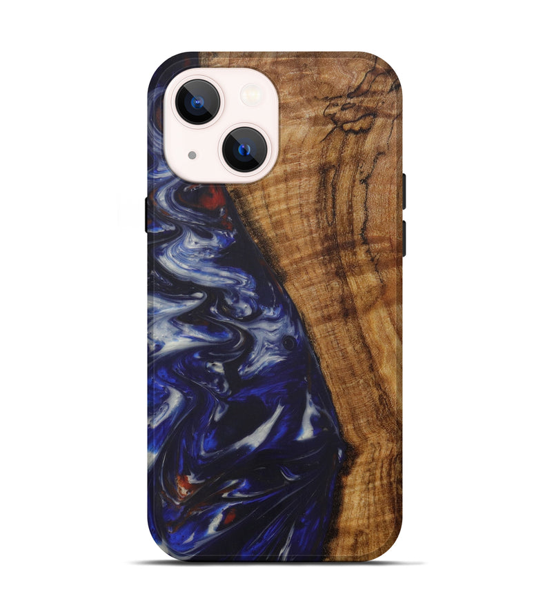 iPhone 13 Wood+Resin Live Edge Phone Case - Yandel (Blue, 619585)