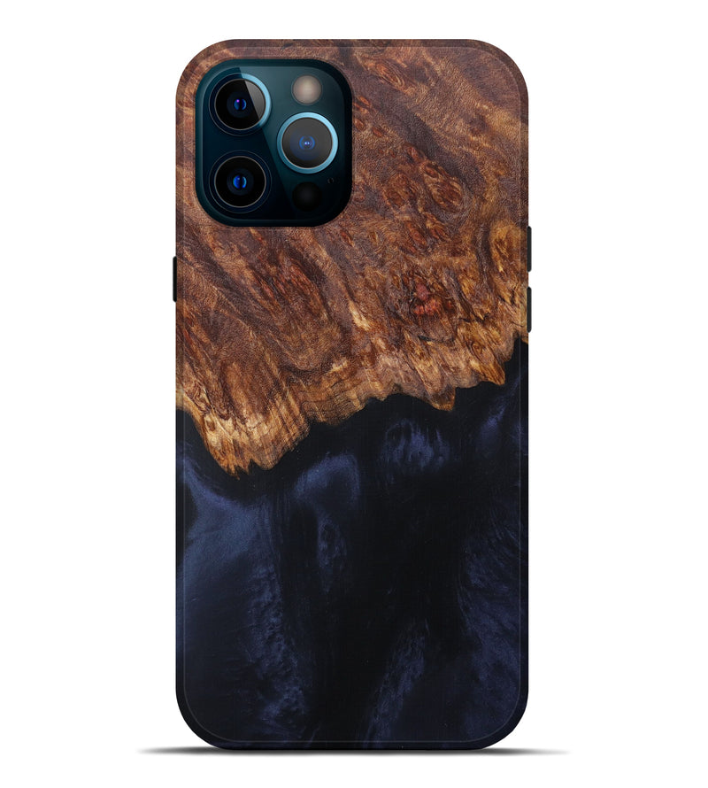 iPhone 12 Pro Max Wood+Resin Live Edge Phone Case - Jacquette (Pure Black, 608627)