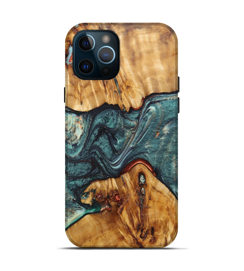 iPhone 12 Pro Wood+Resin Live Edge Phone Case - Dino (Artist Pick, 630446)