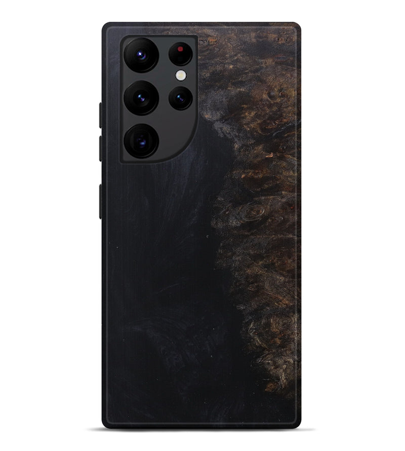Galaxy S22 Ultra Wood+Resin Live Edge Phone Case - Charmaine (Pure Black, 607228)