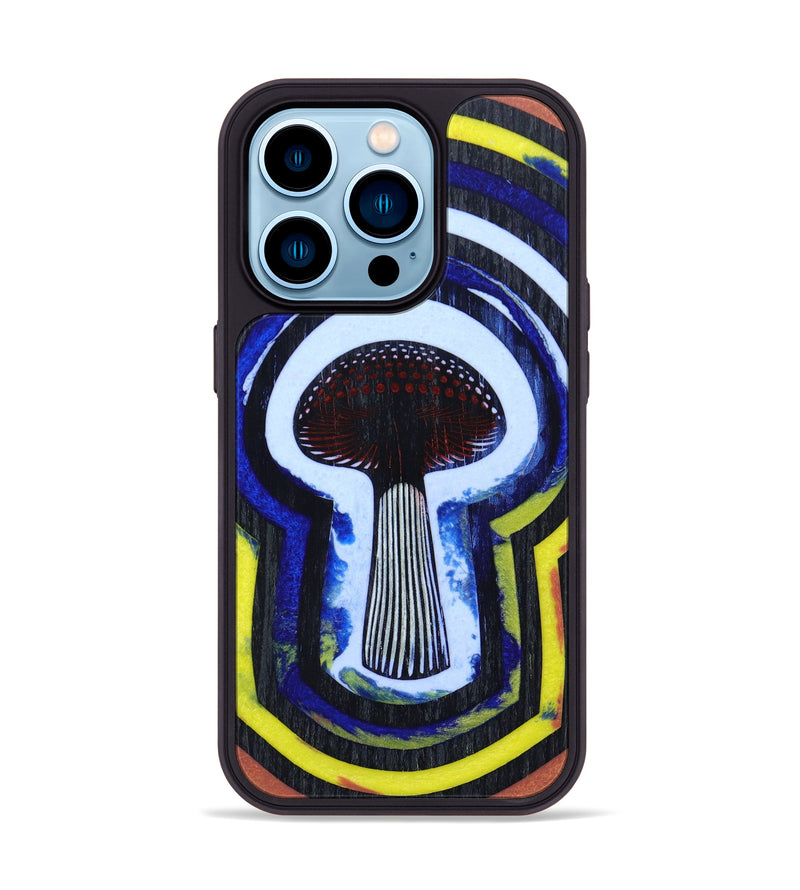 iPhone 14 Pro Wood+Resin Phone Case - Diamond (Retro, 634492)