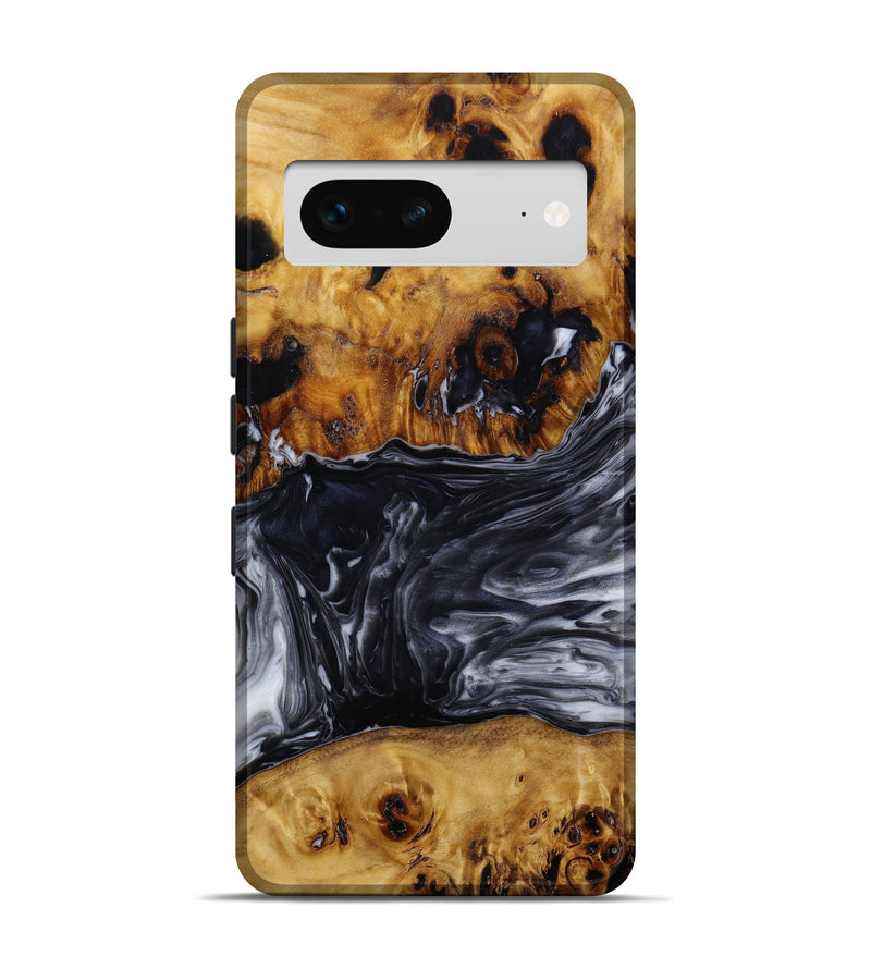 Pixel 7 Wood+Resin Live Edge Phone Case - Beckham (Black & White, 642860)