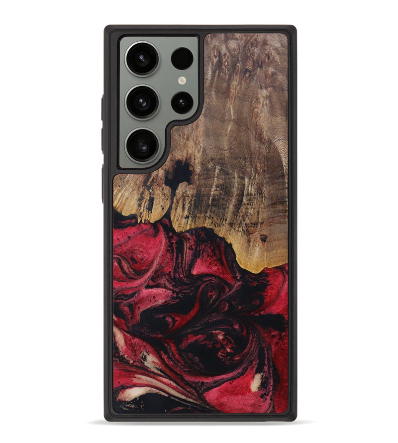 Galaxy S23 Ultra Wood+Resin Phone Case - Debi (Red, 621201)