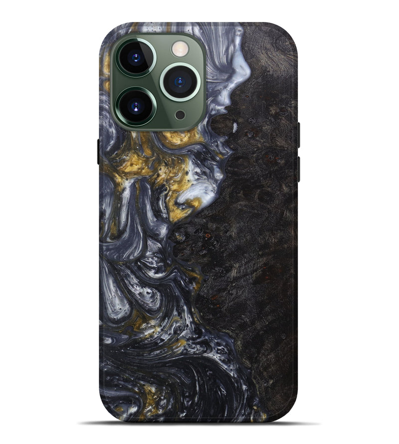 iPhone 13 Pro Max Wood+Resin Live Edge Phone Case - Fredrika (Metallic, 607177)