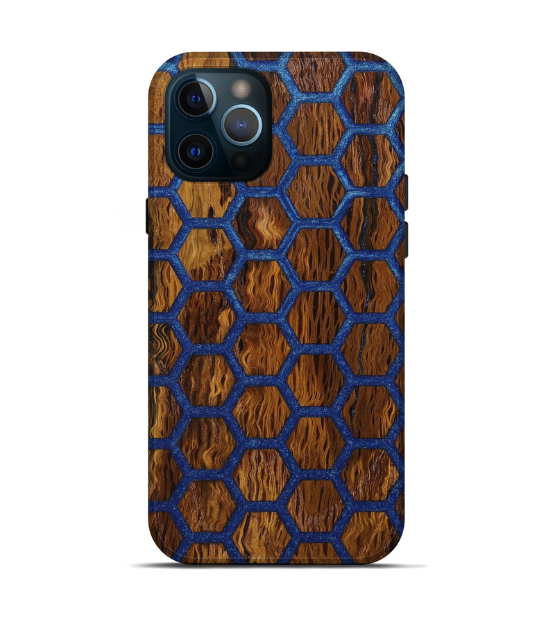 iPhone 12 Pro Wood+Resin Live Edge Phone Case - Jasper (Blue, 636067)