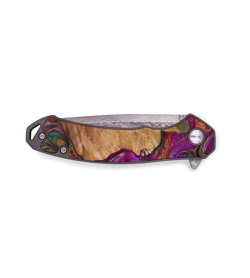 EDC Wood+Resin Pocket Knife - Felix (Purple, 648141)