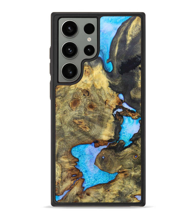 Galaxy S23 Ultra Wood+Resin Phone Case - Solomon (Blue, 635484)