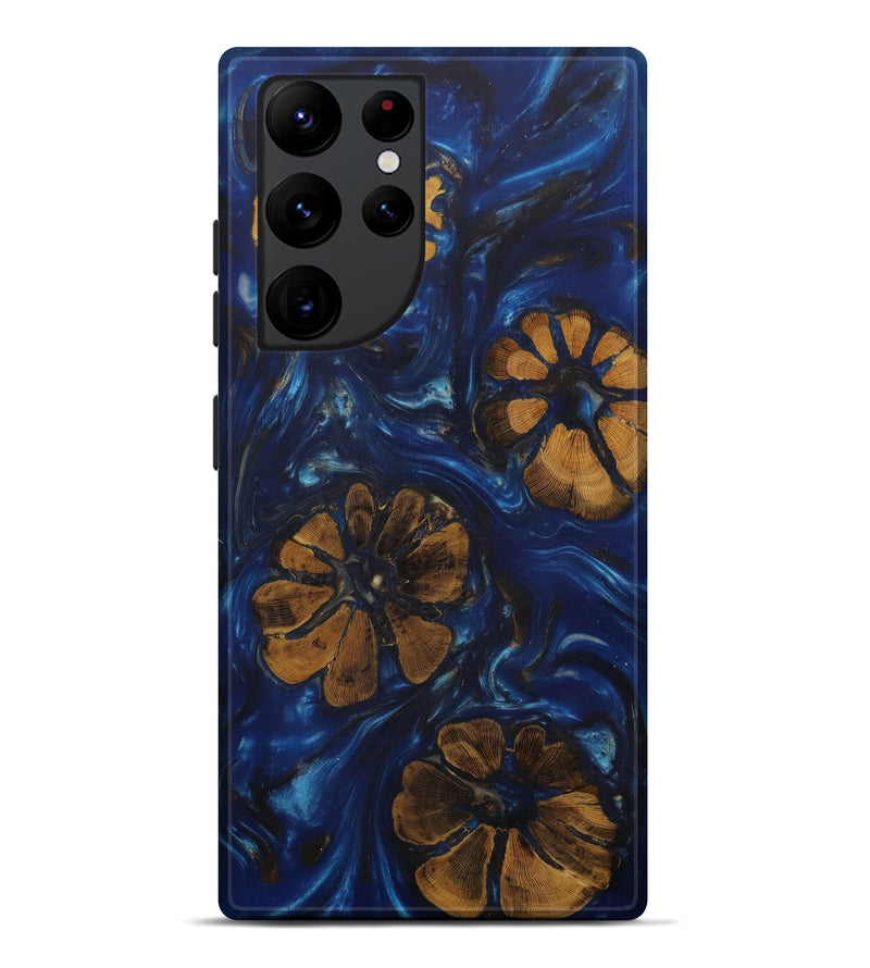 Galaxy S22 Ultra Wood+Resin Live Edge Phone Case - Abel (Dark Blue, 580093)