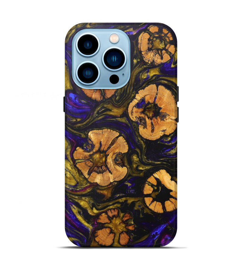 iPhone 14 Pro Wood+Resin Live Edge Phone Case - Smith (Purple, 605546)