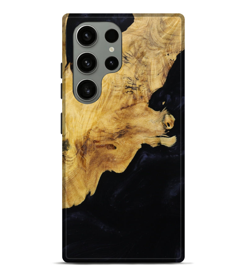 Galaxy S23 Ultra Wood+Resin Live Edge Phone Case - Jill (Black & White, 647375)