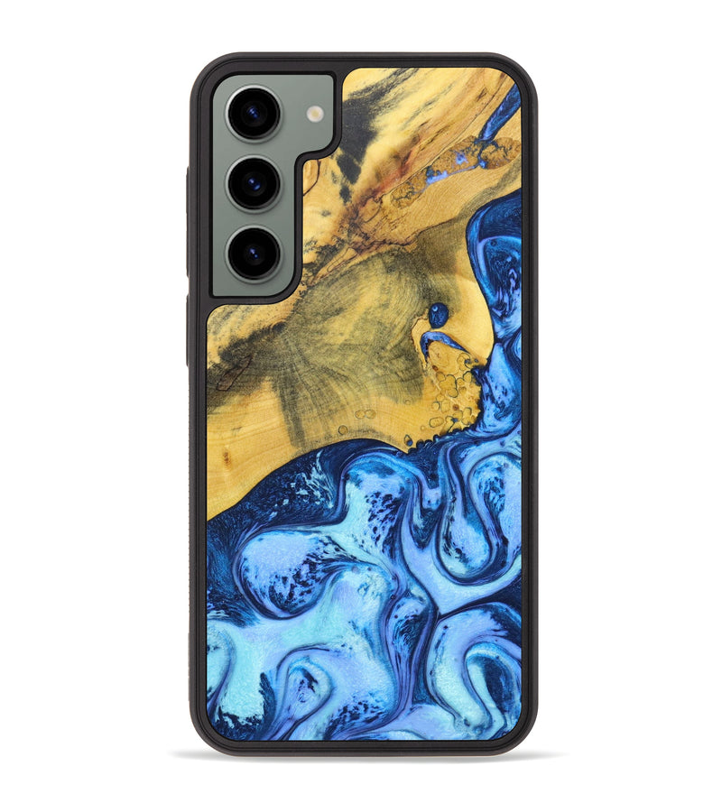 Galaxy S23 Plus Wood+Resin Phone Case - Christine (Blue, 636718)