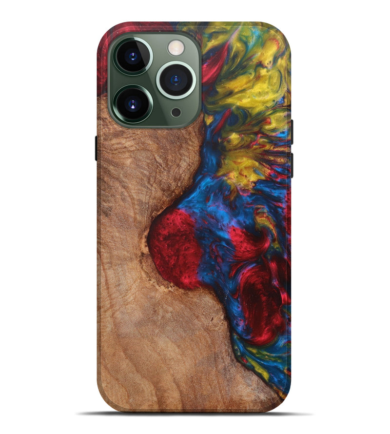 iPhone 13 Pro Max Wood+Resin Live Edge Phone Case - Jasmyn (Red, 623551)