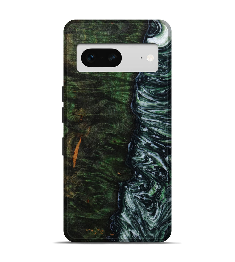 Pixel 7 Wood+Resin Live Edge Phone Case - Alaina (Green, 641789)