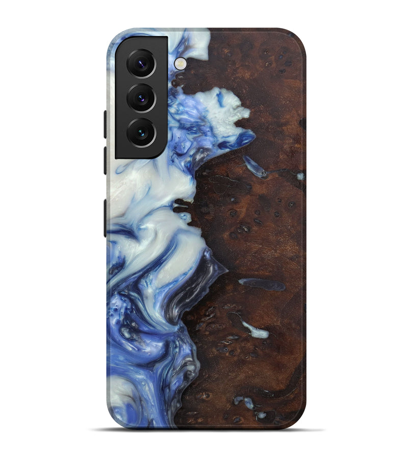 Galaxy S22 Plus Wood+Resin Live Edge Phone Case - Larysa (Light Blue, 582846)