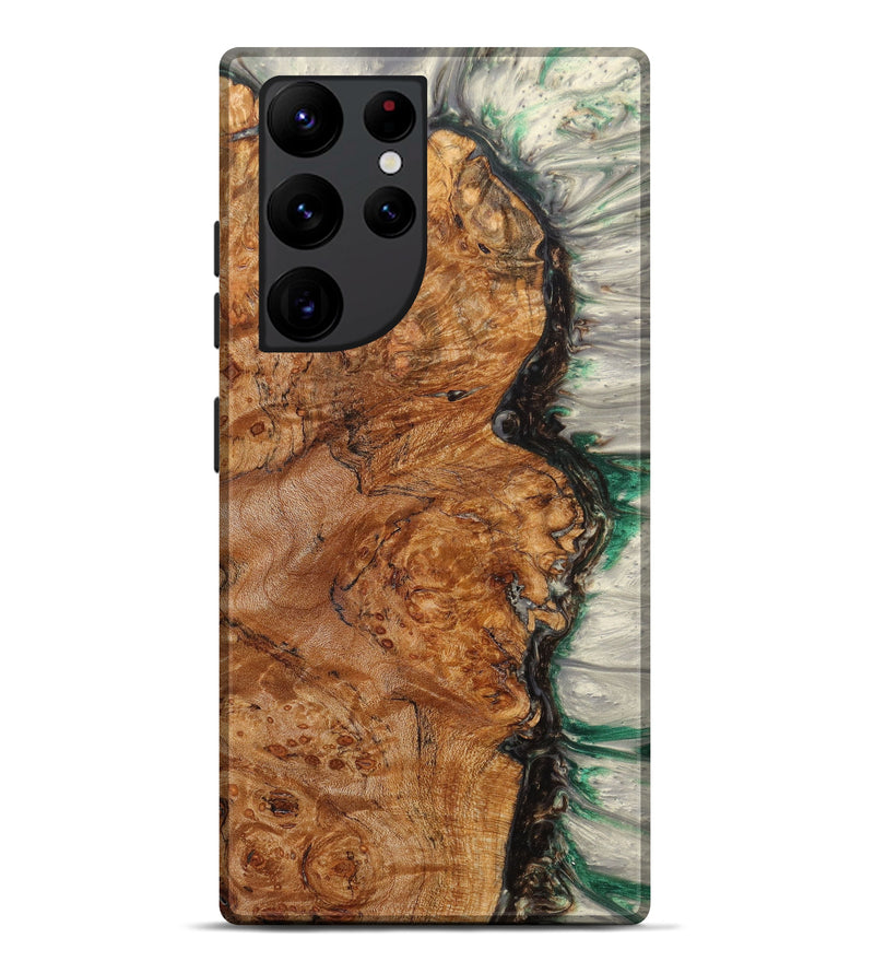 Galaxy S22 Ultra Wood+Resin Live Edge Phone Case - Jayden (Green, 630111)