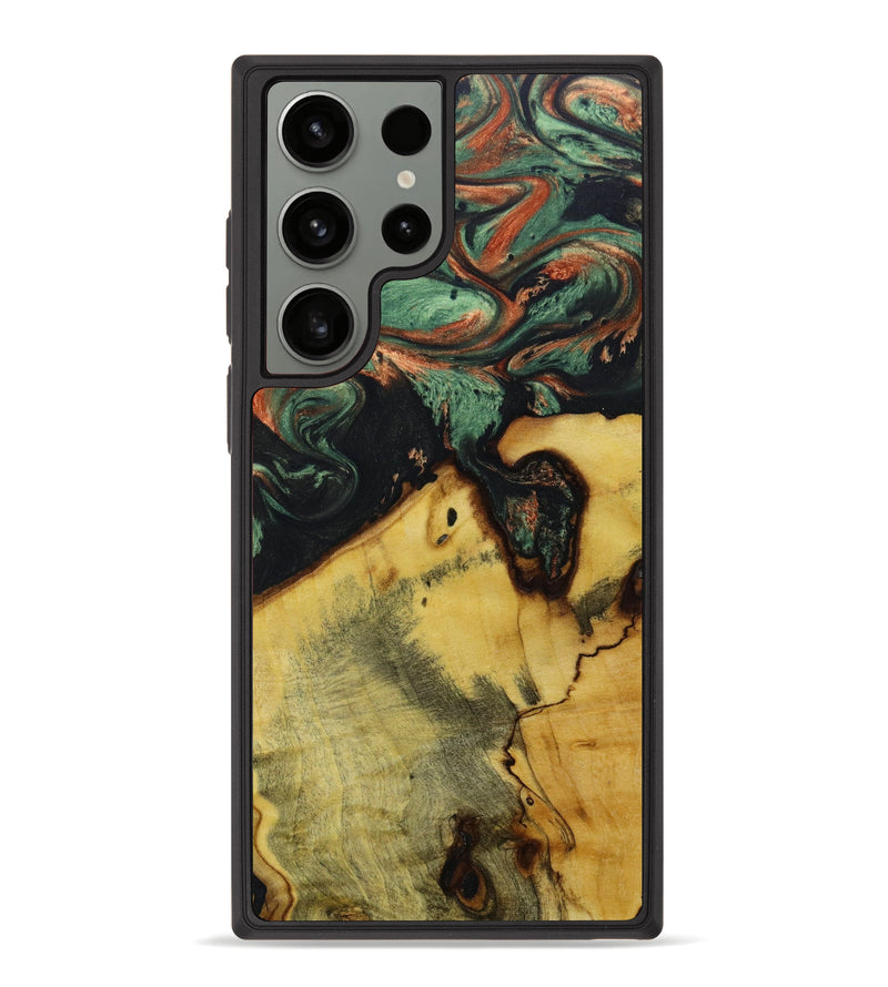 Galaxy S23 Ultra Wood+Resin Phone Case - Yajaira (Green, 623073)